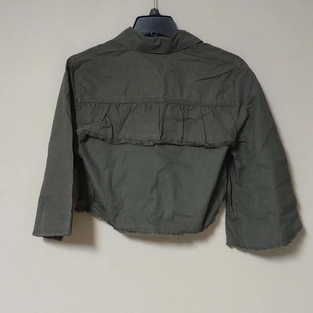 Jack by BB Dakota Ready For It Cotton Canvas Jacket Green Medium - Picture 9 of 10
